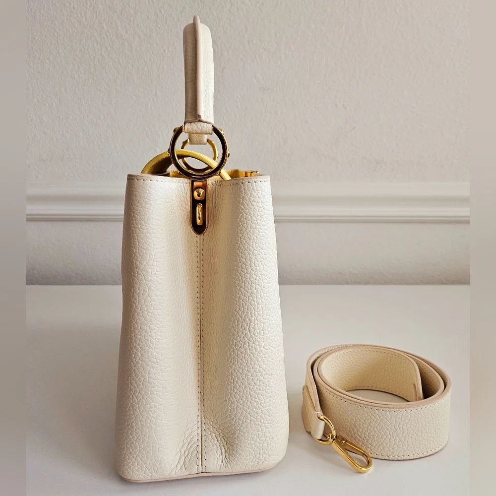 Louis Vuitton Beige & Yellow Capucines PM Two-way Bag